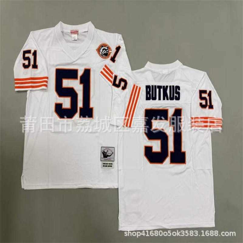 Chicago Bears Vintage NFL Football Jersey Mens Cotton Embroidered Retro Sports Apparel Size S To XXXL
