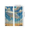 2pcs Classic Style Sky Whale Fantasy Blackout Drapes, Polyester Animal Clouds Curtains for Living Room
