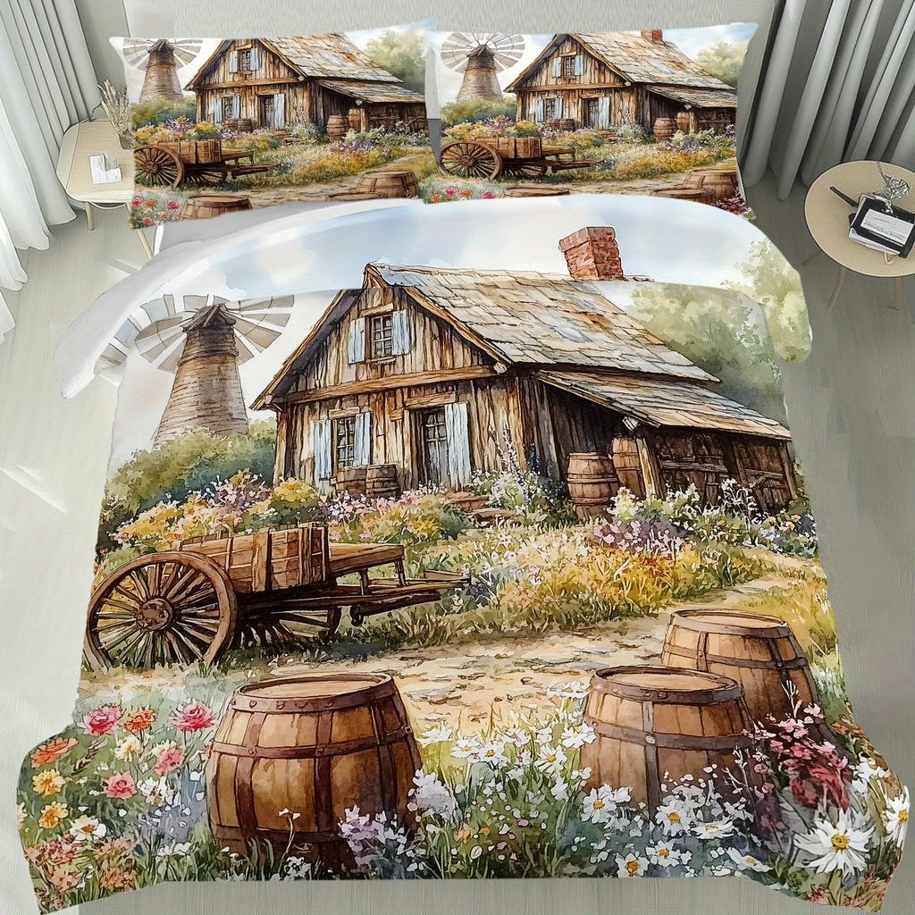 Комплект постельного белья в американском стиле: мягкий полиэстер, пододеяльник и наволочка, для украшения спальни, подарок на день рождения для девочек.