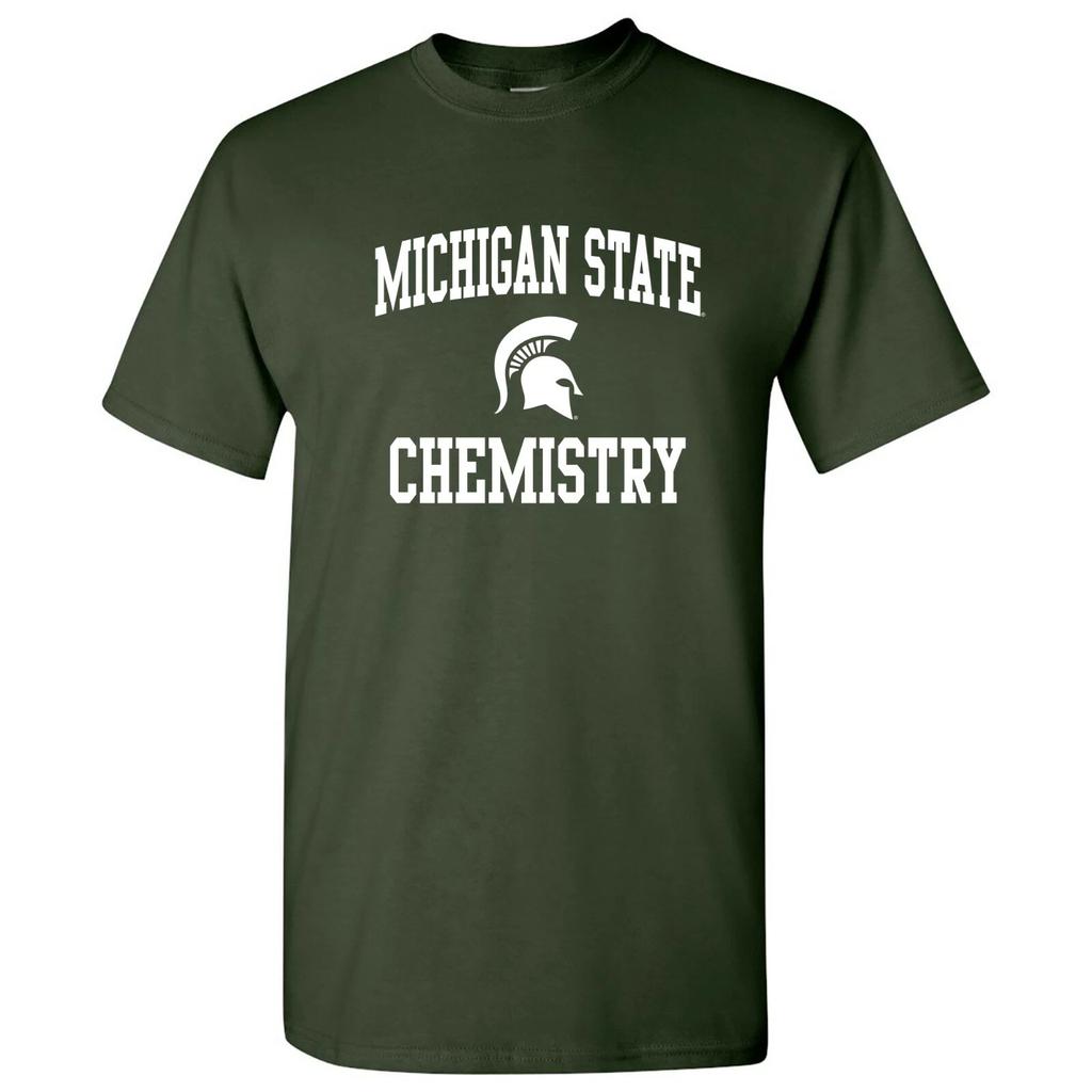 Michigan State Spartans Arch Logo Chemistry - University T Shirt - Forest