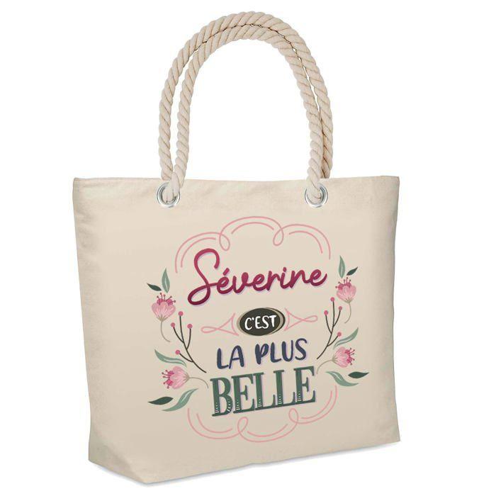 Sac cabas - PLANETEE - Isotherme de plage Séverine la plus belle - Jute - Beige - Imprimé en France