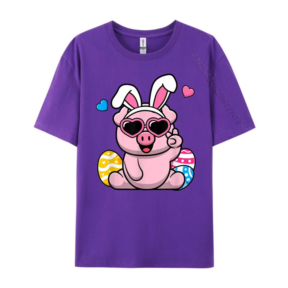 Cute Pig Bunny Ears Easter Day Boy Girl Plain Shirt Cheap Graphic Shirts Natural Mens Designer Clothes Tops Tees