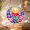 2D Flat - 1 Set/83pcs 18.8Cm Acrylic Jigsaw Sun Catcher. Features a Sunlit Flower Border Theme Design, 2D Flat Acrylic Suncatcher Window Hanging Decor