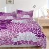 3pcs Purple Floral Pattern Bedding Set, Ideal for Home Use, Suitable for Bedroom Decor (1*Duvet Cover + 1/2*Pillowcases, No Core) yy250821182