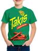 Креативная Забавная Чипсы 3D Печать Takis Индивидуальная Детская Модная Футболка Круглый Вырез Короткий Рукав Мальчики Девочки Дети Повседневные Топы