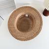 Sun Protection Straw Boater Hat Breathable Mesh Flat Top Beach Hat Handwoven Sun Cap  Resort Wear