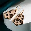Exaggerated Super Flash Leather Earrings Rhombus Alloy Fashion Graceful