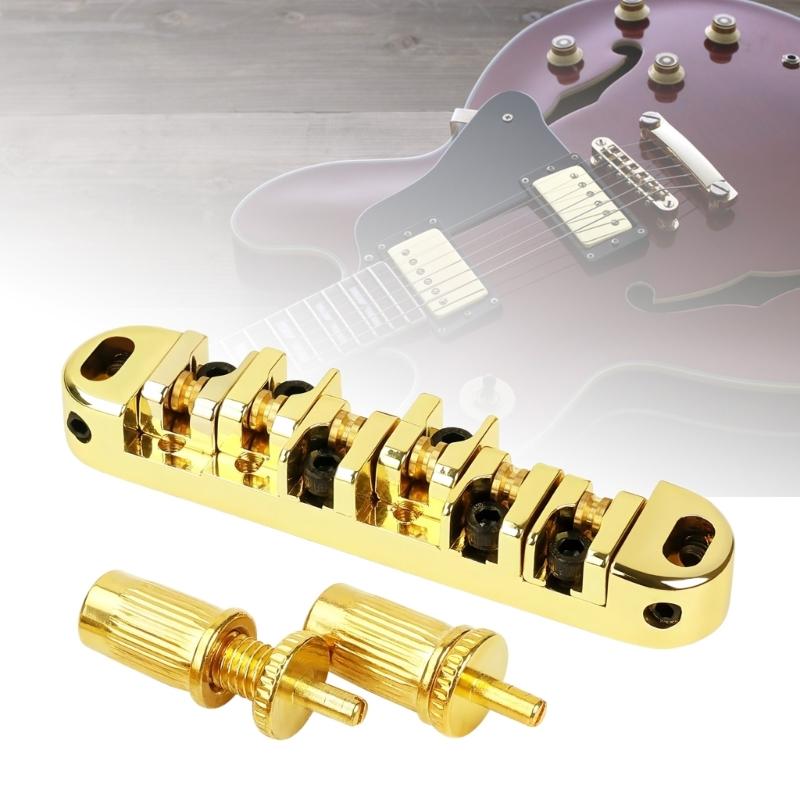 6 String Guitar Bridge Replacement Roller Saddles Guitar Bridge Tailpiece Electric Guitar Bridge Easy to Install