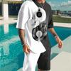 Lion 3d Pattern, Mens 2 Piece Outfits, Short Sleeve Comfy T-shirt And Casual Shorts Set For Summer, Men's Clothing