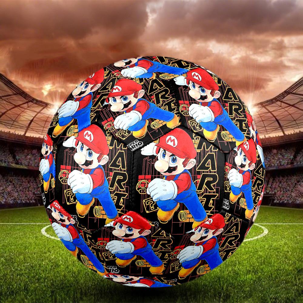 Super Mario Print Size 5 Soccer Ball, Standard Match Football for Sports Game and Team Practice, Ideal Gift for Soccer Fans