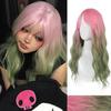 WTB Orchid Mantis Powder Gradient Green Синтетический парик Женский Полная Голова Лолита Модный Длинные Волосы Волнистый Парик Полная Голова