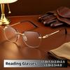 Elegant Business Frameless Reading Glasses Hd Eye Protection Unisex Polygonal Fashionable Blue Light Blocking Eyeglasses To +4.0