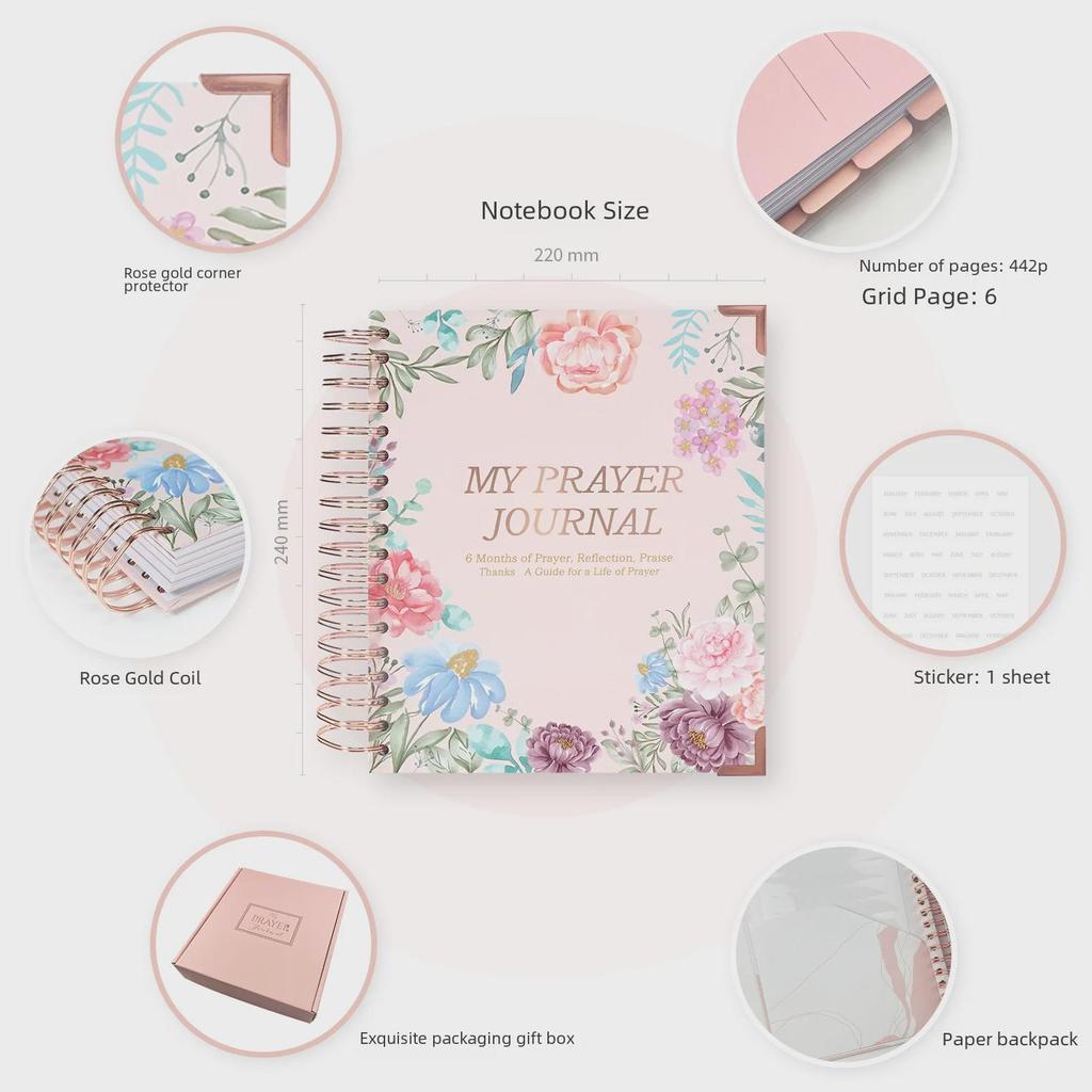 Тетрадь молитв на спирали для пересечения границ формата B5: Расписание и молитвенник на английском языке