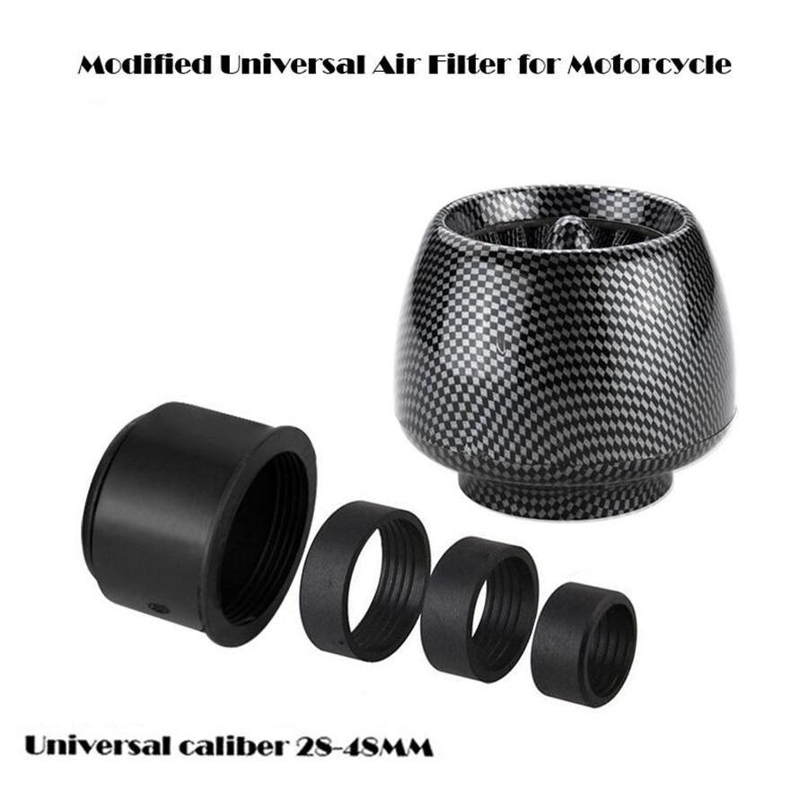 2x Мотоцикл Квадроцикл Воздушный Впускной Фильтр 1.1"-1.9" 28мм-48мм Впуск Карбоновый Стиль