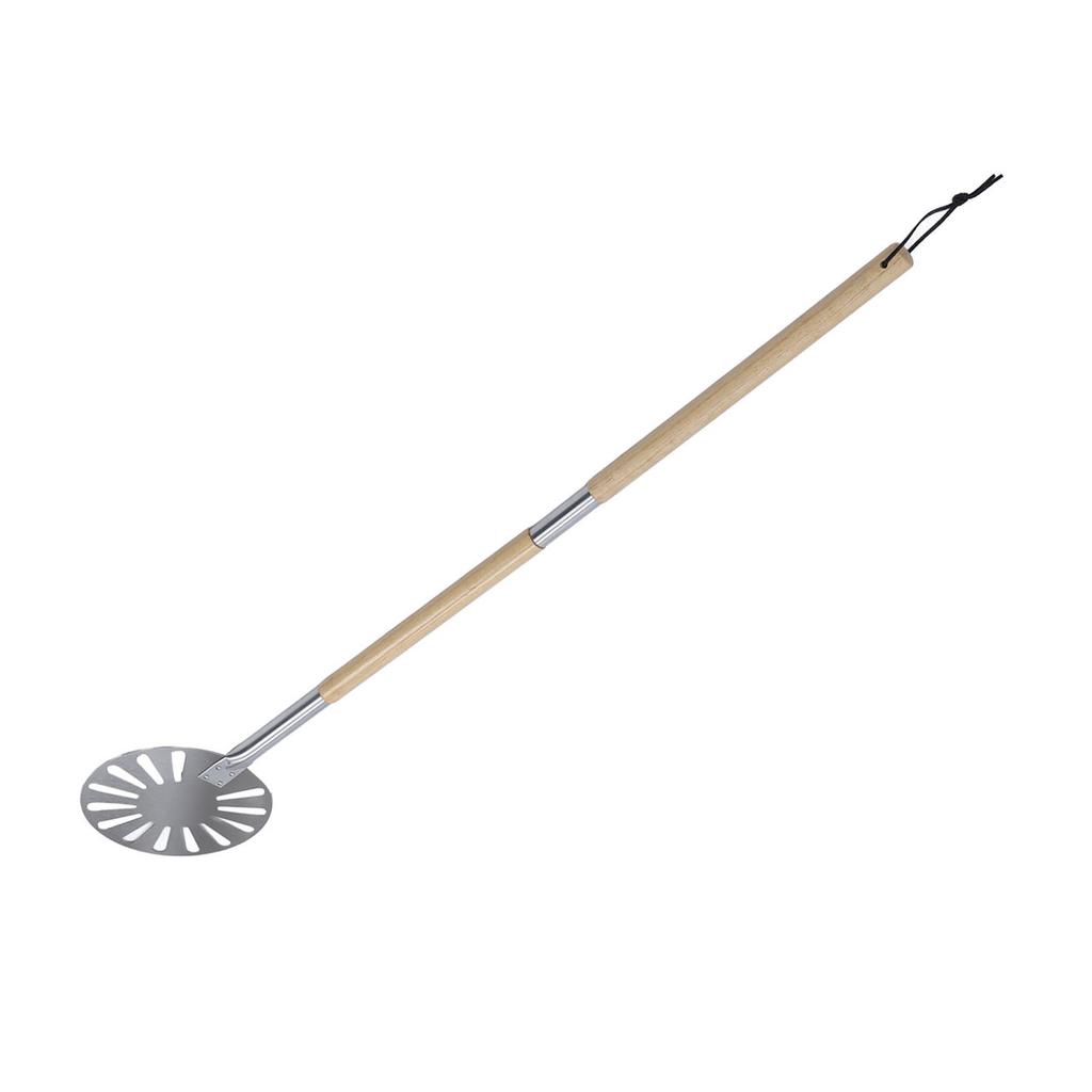 9 Inch Pizza Turning Peel Lightweight Stainless Steel Perforated Pizza Peel Metal Pizza Turner Peel with 2 Wooden Long