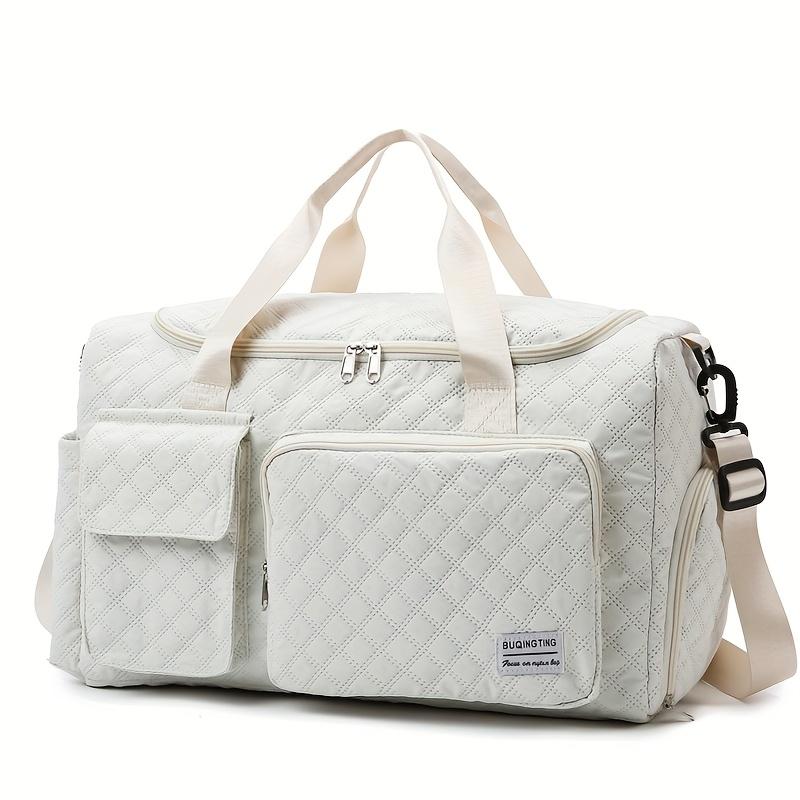 Large Capacity Durable Nylon Travel Duffle Bag,Spacious Portable Gym Sports Tote, Stylish Argyle Pattern Weekender Overnight Bag