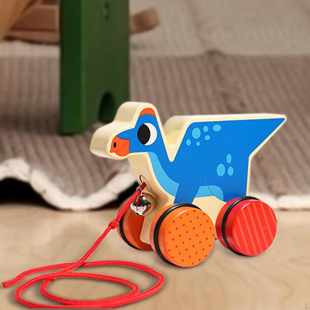 Игрушка-игрушка «Животное, толкающее и тянущее» для детей, сделанная вручную из дерева