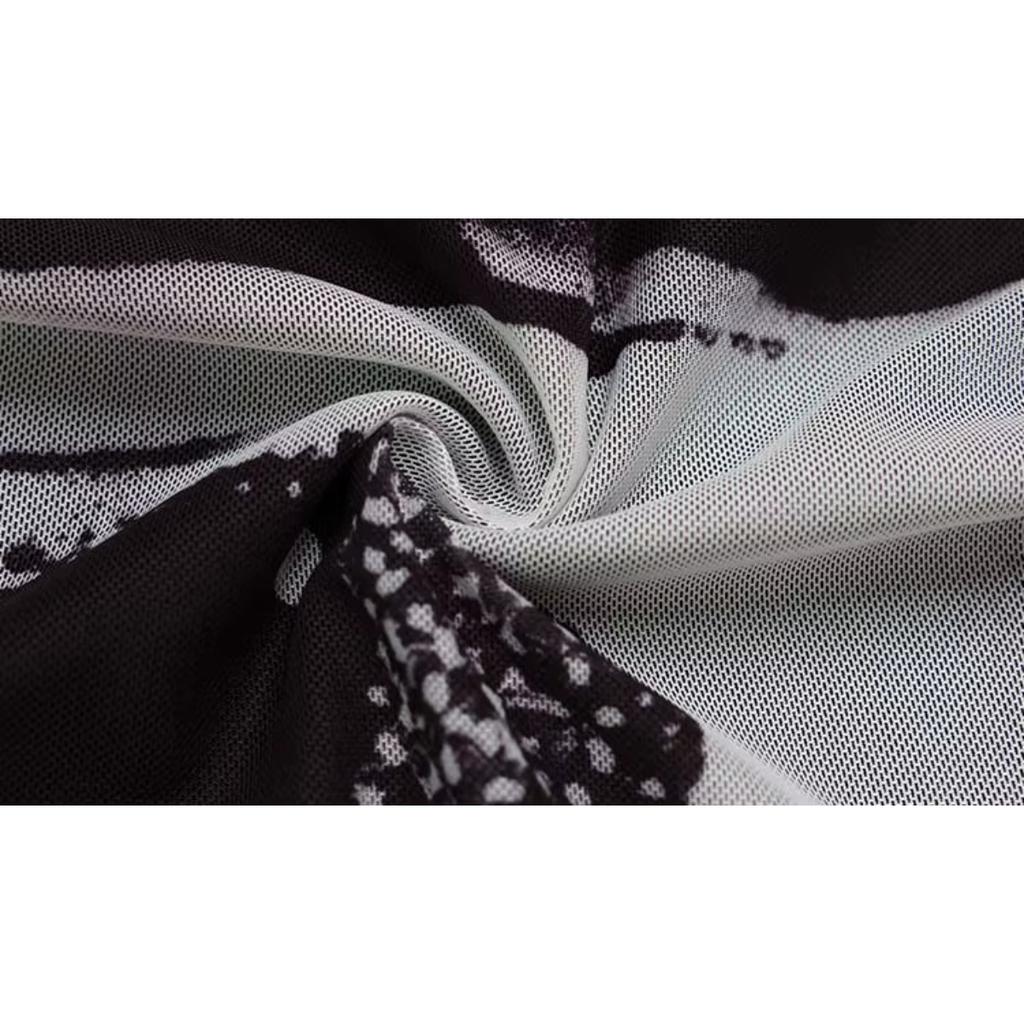 LYRIA Модные Женские Макси Платья с Принтом Водолазка Обычные Длинные Рукава Футляр Стройный Силуэт Глаза Повседневная Уличная Одежда Vestidos