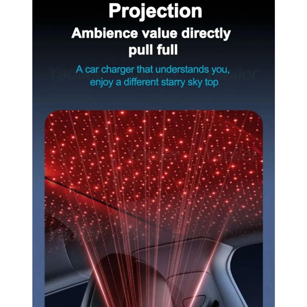 Супербыстрое выдвижное автомобильное зарядное устройство Starlight, 2 выдвижных кабеля и 2 порта USB с освежителем воздуха, для iPhone Samsung