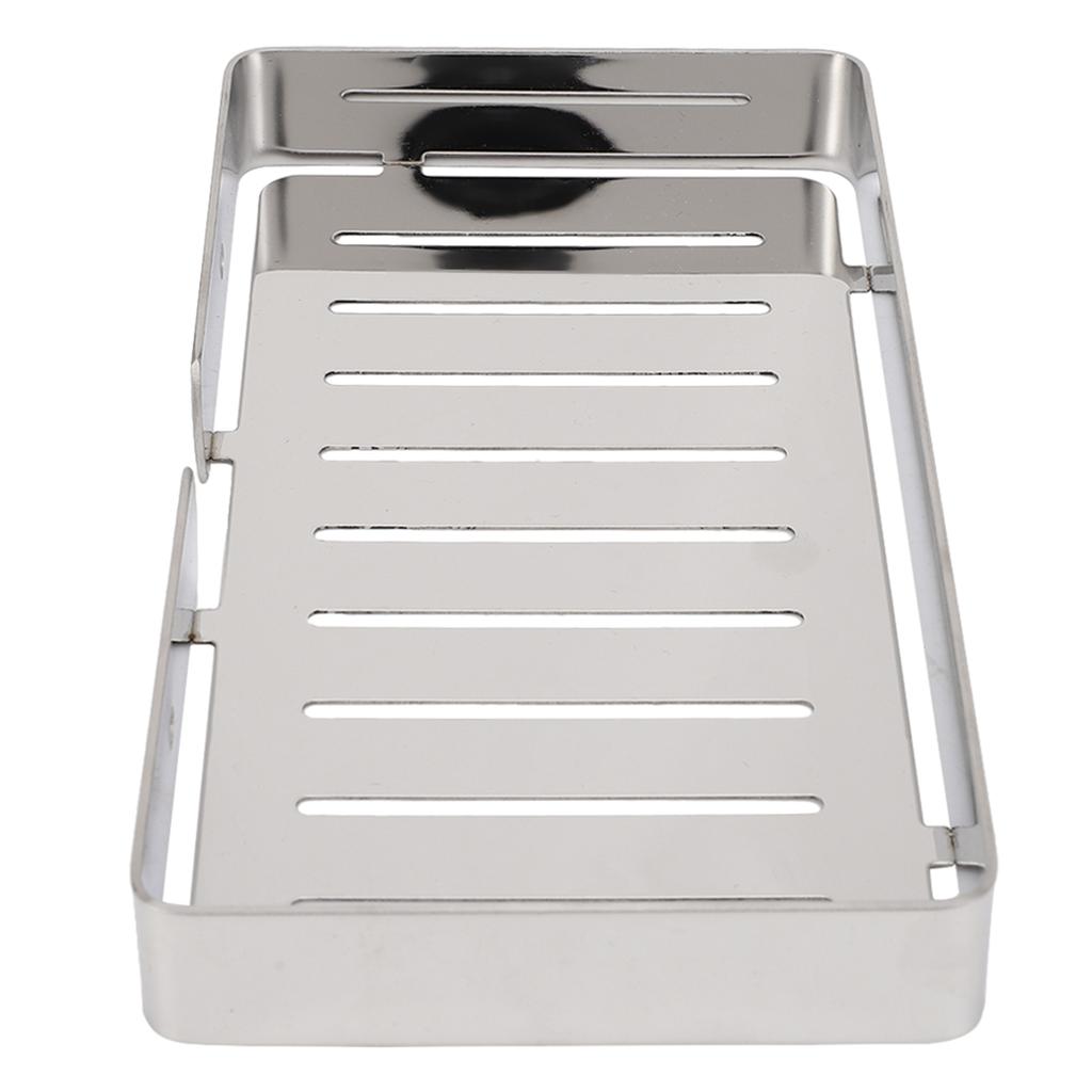 Wall Mount Stainless Steel Soap Holder Drain Rack Shelf for Bathroom Kitchen (Silver)