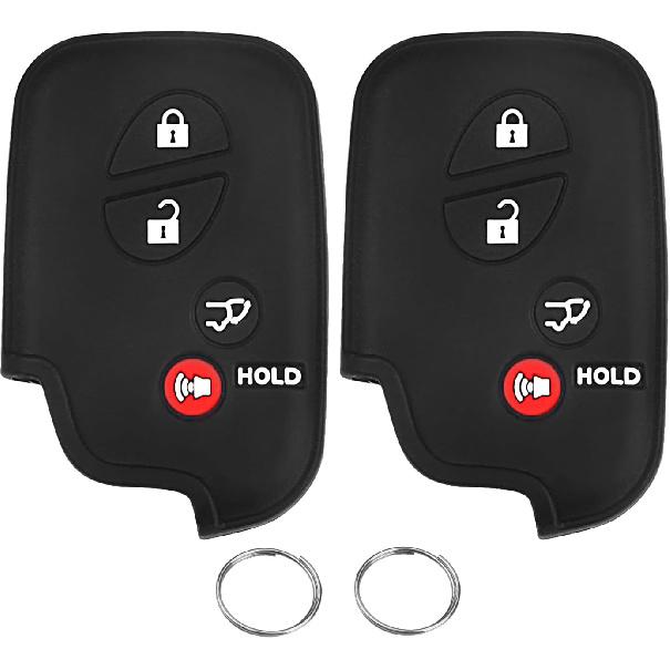 QBUC 2Pcs for Lexus GX460 RX350 Key Fob Cover, for Lexus IS250 IS350 GS450h ES350 CT200h LS460 LS600h LX570 RX450h Silicone Car Key Case Protector