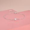 S925 Silver Plated 14 Gold Japanese Style Single Diamond Zircon Bracelet with Elegant and Simple Square Diamond Bracelet