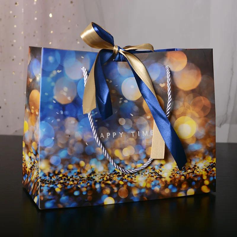 10 шт. Счастливое время Подарочный пакет Упаковочный мешок День рождения Сумочка конфеты бумажный пакет сумка для хранения Рождественский фестиваль