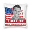 Charlie Kirk A True Patriot Pillowcase Printed Fabric Cushion Cover Decorative Pillow Case Cover Home Zipper 45X45cm