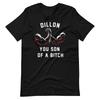 DILLON SON OF A Predator Movie Funny Arnold Shirt Graphic Tee Black T-Shirt
