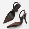 Pointed Toe Pumps Women Heeled Sandals Satin Elegant Slingback High Heels Women Concise Fashion Party Wedding Dress Shoes