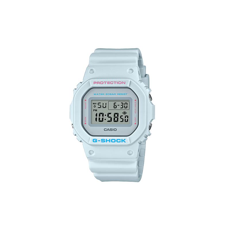 Casio Серия 5600, водонепроницаемость 200 метров, ударопрочность, ежечасный сигнал, многофункциональная сигнализация, полностью автоматический календарь, кварцевый механизм, DW-5600SC-8PRB