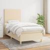 3142158 vidaXL Divan Bed with Mattress Cream 100x200 Cm Fabric