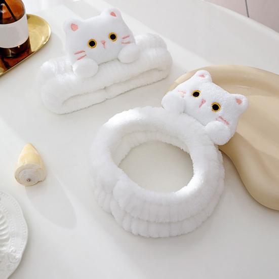 1/3 шт., повязки на голову с мультяшным котом, эластичная повязка на голову из кораллового флиса для макияжа и мытья лица, женская спа-повязка на голову