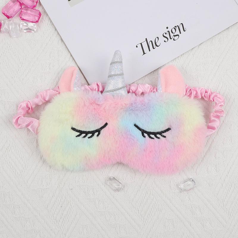 Unicorn Cartoon Plush Sleeping Eye Mask for Girls and Kids