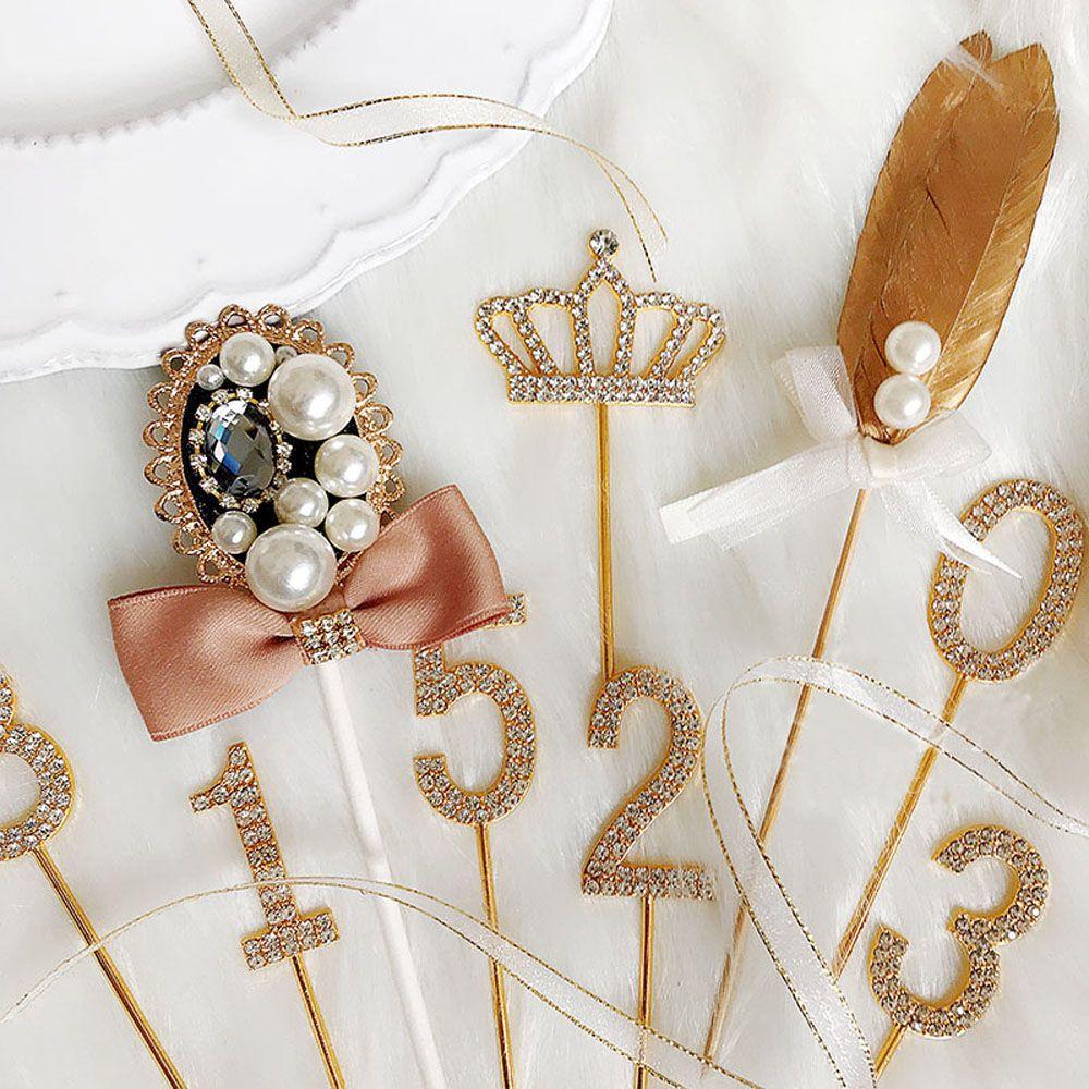 Номер"0-9" Серебряный С Днем Рождения Десерт Кекс Свадебные Принадлежности Топпер для Торта Украшение для Вечеринки