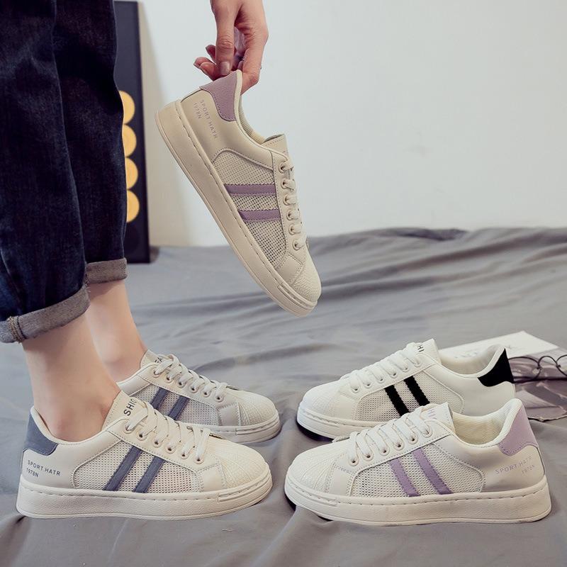 Spring and Summer Little White Shoes Women's Sports and Leisure Shell Board Shoes Mesh Breathable Thin Tide
