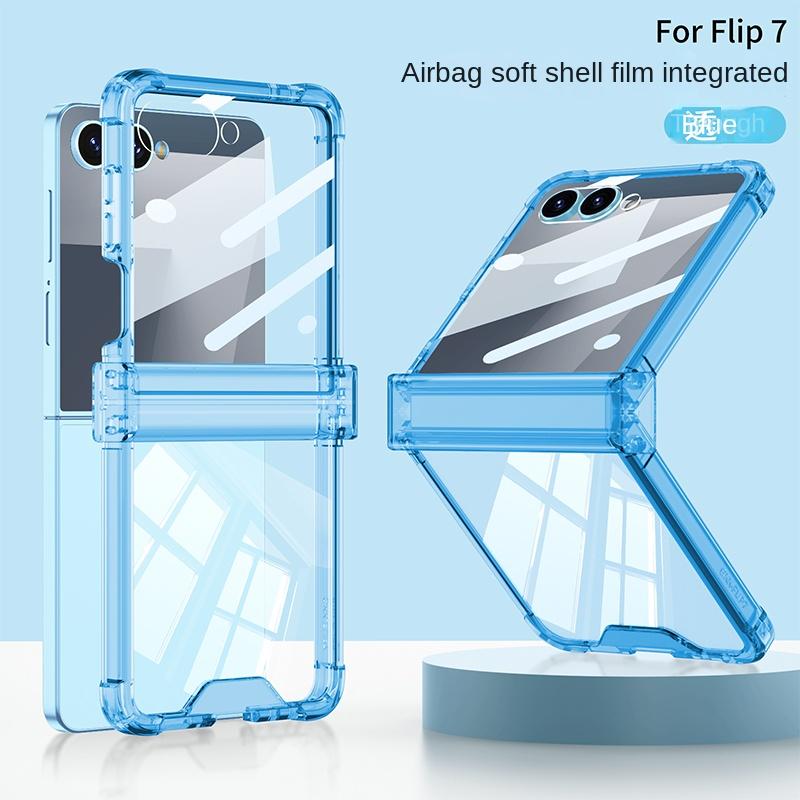 Чехол для Samsung Galaxy Z Flip 7 Мягкий Прозрачный Подушка Безопасности Ударопрочный Защитный Задний Чехол Для Z Flip 7 Полное Покрытие Оболочка Телефона