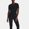 Under Armour Футболка Rush Series с вышитым логотипом, круглым вырезом и коротким рукавом, женские топы, цвет черный 1373929-001