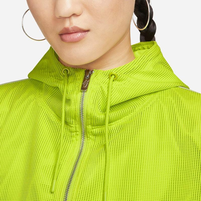 Nike Укороченные Пальто Женские Зеленые С Капюшоном Тонкие DO7259-321