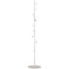 Coat Rack Free Standing Hall Tree with 8 Round Disc Hooks for Clothes, Hats,Purses, Steel Entryway Coat Stand with Marble Base for Entryway