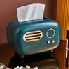 3 Colors Radio Model Tissue Box Holder Square For Home Desktop Decor Tv Tissue Box Case Storage Organizer
