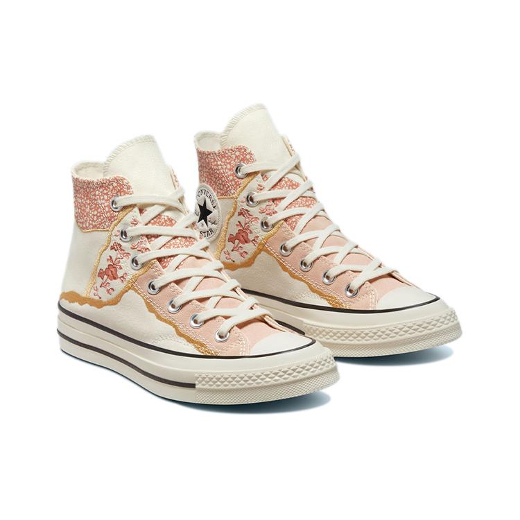 Converse Womens Chuck 70 High 'Metallic Floral' (women's sizes) Egret / Multi / Black Canvas Shoes 572423C