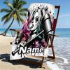 Custom Name Personalized Superhero Print Beach Towel, for Trip Camping Beach Party Home Decor, Birthday Gift for Family & Friends