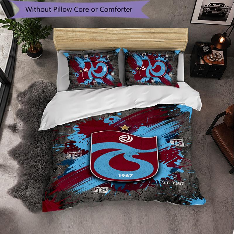 Trabzonspor FC Themed Bedding 3Pcs Duvet Cover Set Decorative Bed Linen For Teen Room Home Decoration