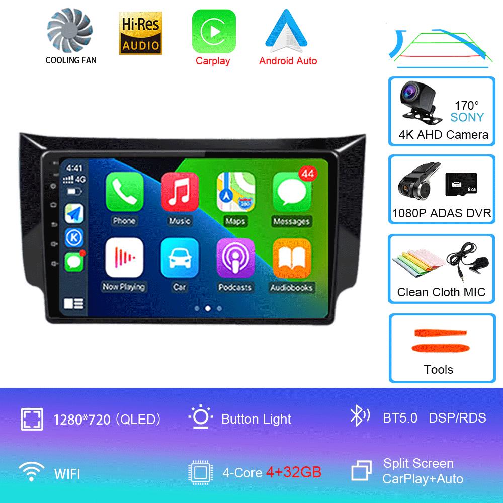 Автомобильное радио Android 14 Carplay Auto для Nissan Sylphy B17 Sentra 12 2012 2013 2014-2018 GPS Мультимедиа Видео Плеер Стерео 2din 4G