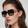 New Personalized Wide-leg Sunglasses Uv Anti-light Sunglasses Retro Trendy Square Frame Women's Sunglasses 1080