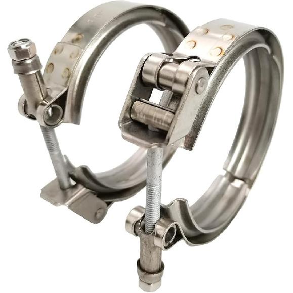 3 Inch V Band Clamp 304 Stainless Steel For Turbo Downpipes, 2 Pack