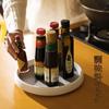 YMJOGGUE Spice Storage Tray, Kitchen Storage, Spice Rack, Refrigerator Rotating Stand, 360-Degree Rotating Storage, Spice Rack, Spice/Fruit/Drink/Cosm