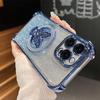 Роскошный магнитный чехол-подставка Butterfly с гальваническим покрытием для iPhone 16 Pro Max 15 14 Plus 13 12 11 Pro, защитный чехол от падения