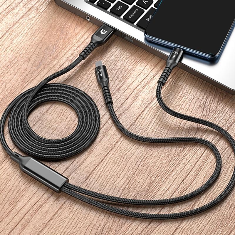 USB на USB 5-контактный и Type C Кабель для передачи данных Шнур для быстрой зарядки для Наушников, Игровых Консолей, Телефонов 150 см Черный